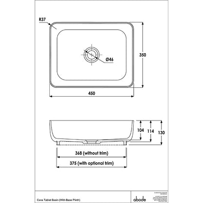 Abode Cava Remastone Counter Top Basin (2 sizes, 2 colours)