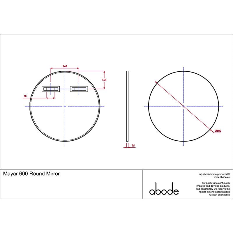 Abode Mayar Round Mirror (1 size, 2 colours)