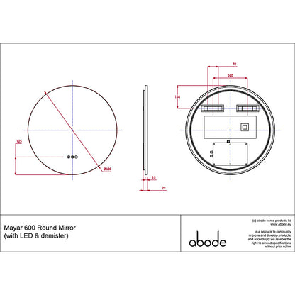 Abode Mayar Round LED Mirror (1 size, 2 colours)