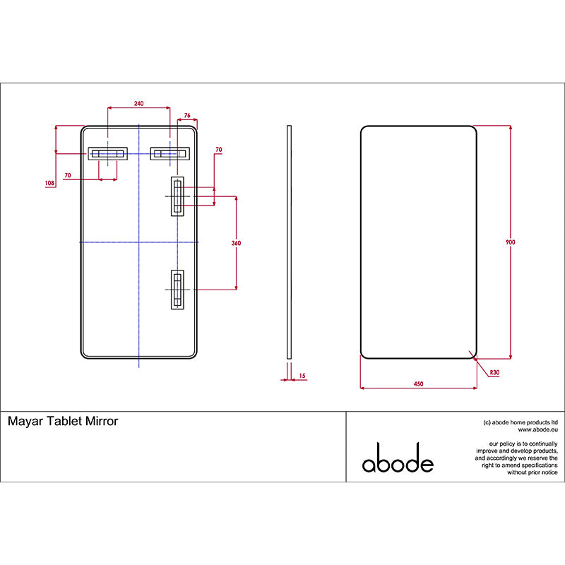 Abode Mayar Tablet Mirror (1 size, 2 colours)