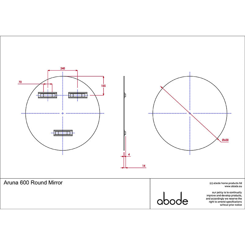 Abode Aruna Frameless Round Mirror (1 size)