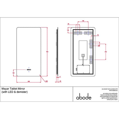 Abode Aruna Frameless Tablet LED Mirror (1 size)