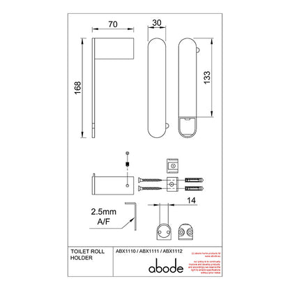 Abode Uno Toilet Roll Holder (3 colours)