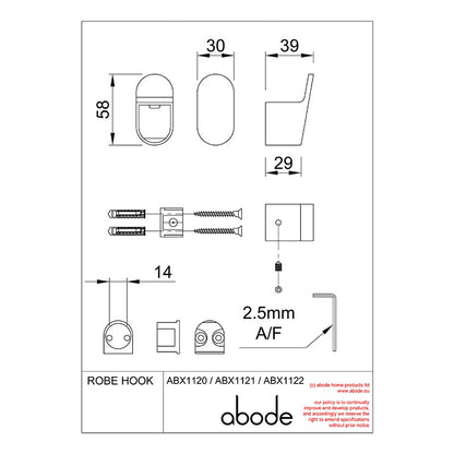 Abode Uno Robe Hook (3 colours)