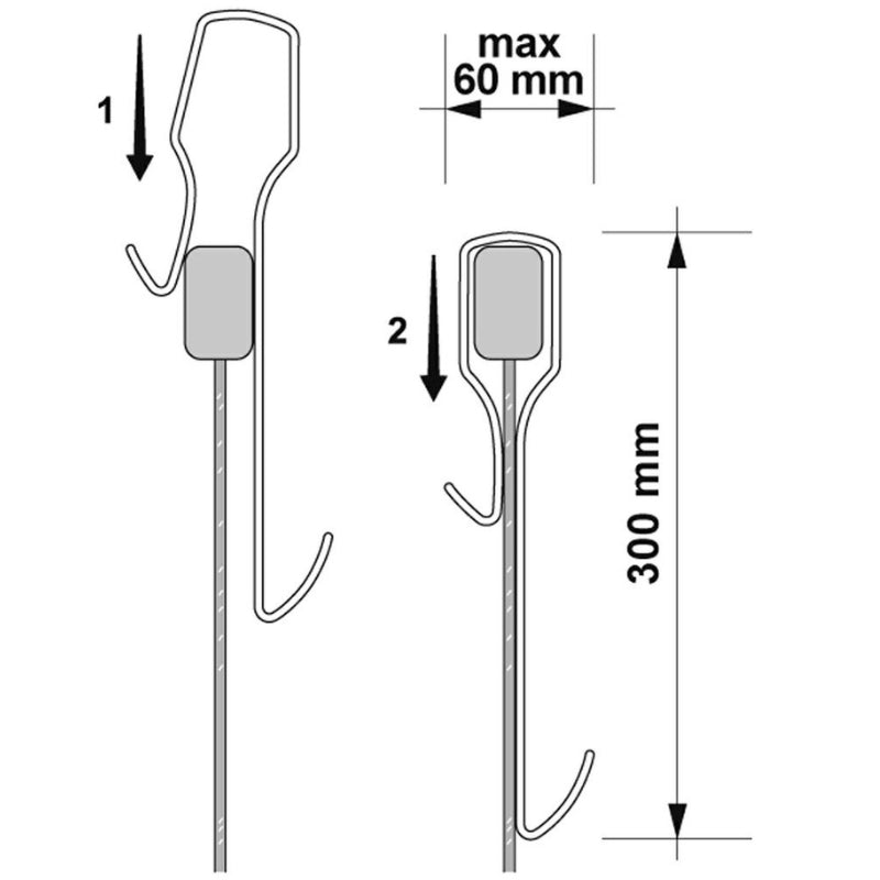 Nuie Shower Enclosure Hook (2 styles, Chrome) - Brand New Bathrooms