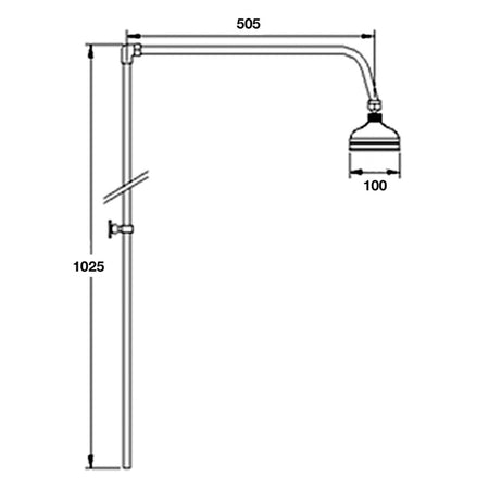 Nuie Traditional Rigid Riser Shower Kit (1 size, Chrome) - Brand New Bathrooms