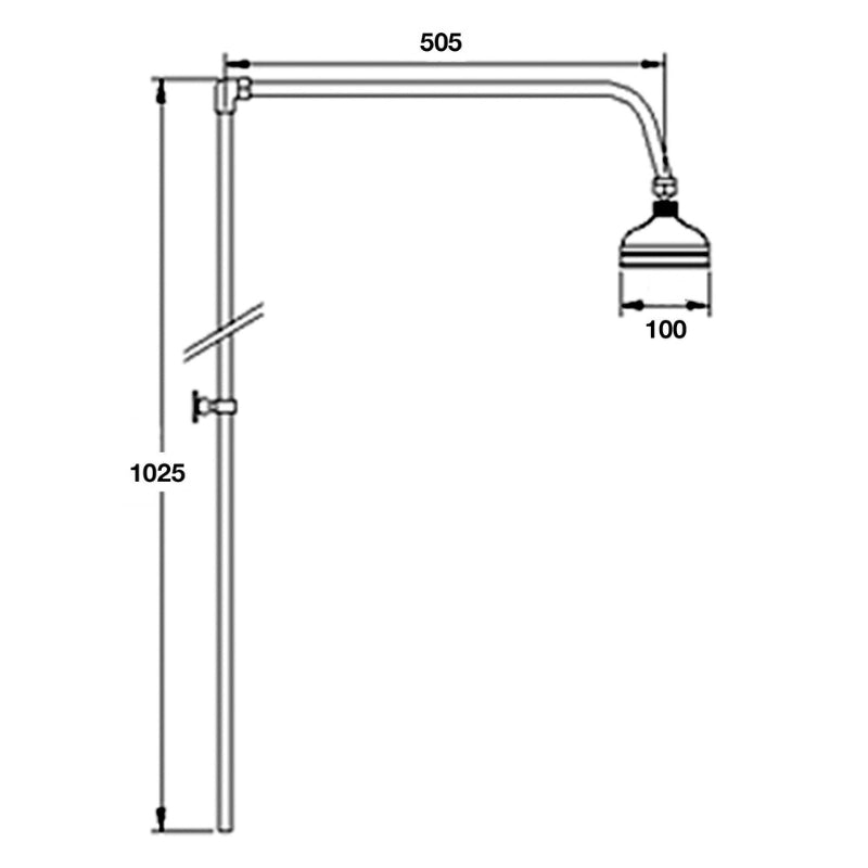 Nuie Traditional Rigid Riser Shower Kit (1 size, Chrome) - Brand New Bathrooms