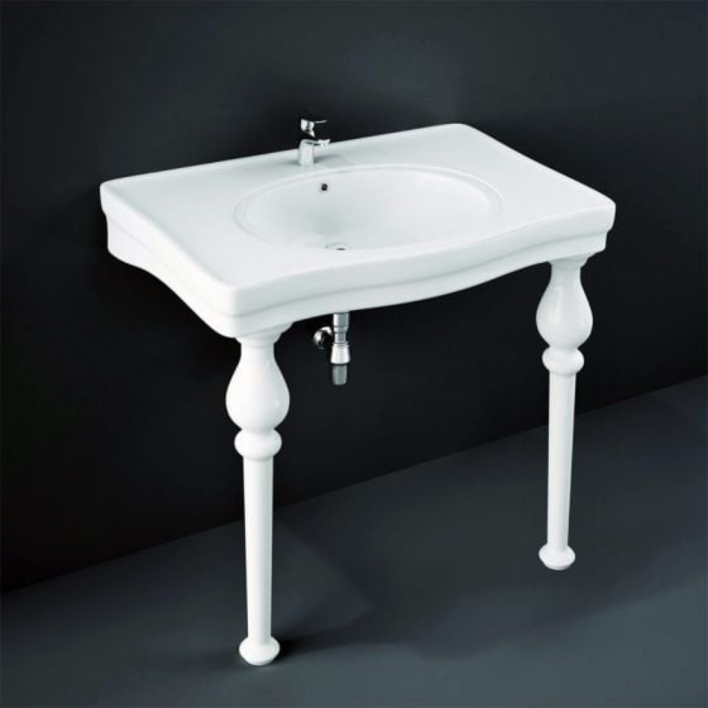 RAK Ceramics Pair Of Ceramic Legs For 85cm and 105cm Console (1 size, White) - Brand New Bathrooms