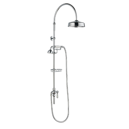 Hudson Reed Shower Kits Deluxe Grand Rigid Riser Kit - Chrome / White - Brand New Bathrooms