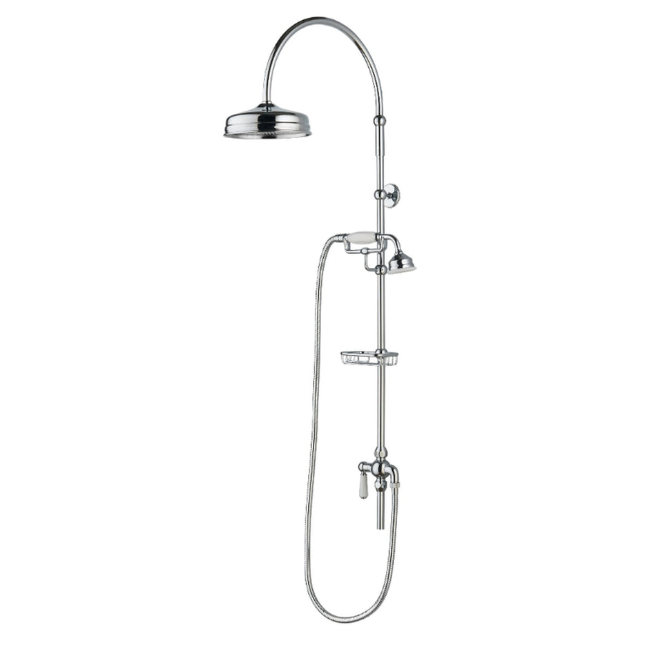 Old London Deluxe Grand Rigid Riser Shower Kit (Chrome / White)