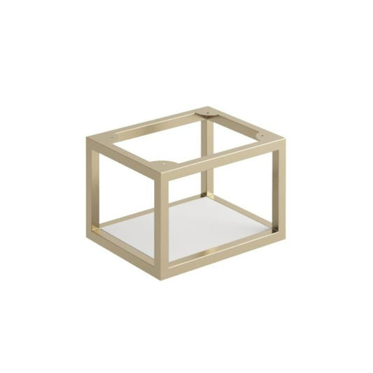 Scudo Brushed Brass Frame with White Shelf - Brand New Bathrooms