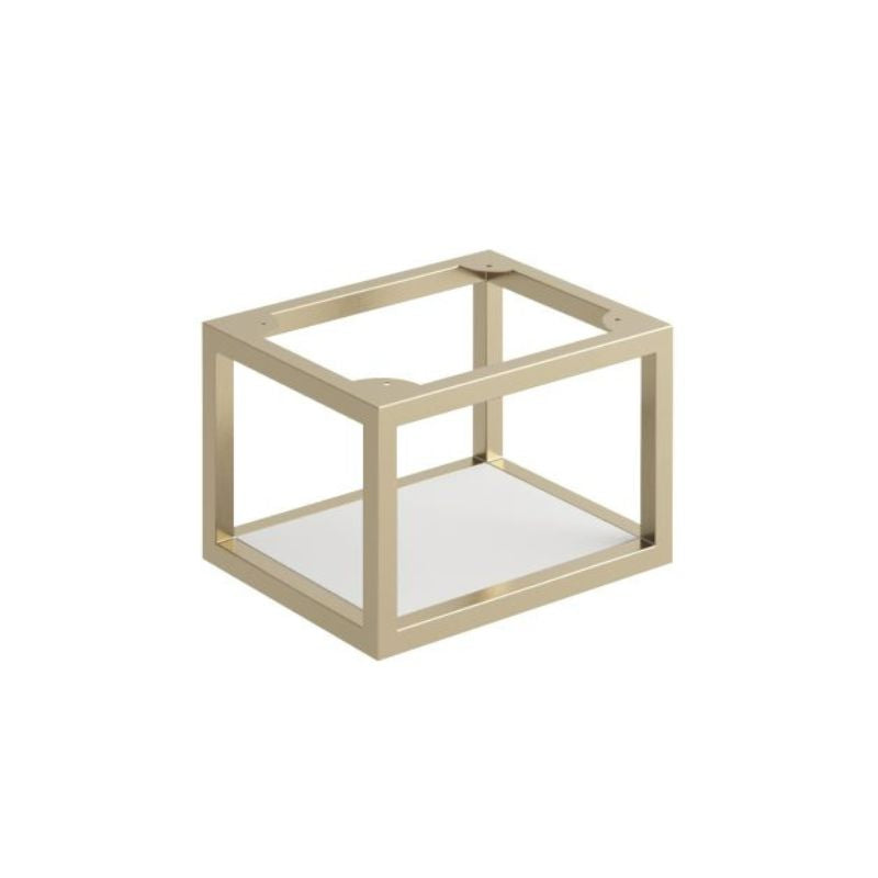 Scudo Brushed Brass Frame with White Shelf - Brand New Bathrooms