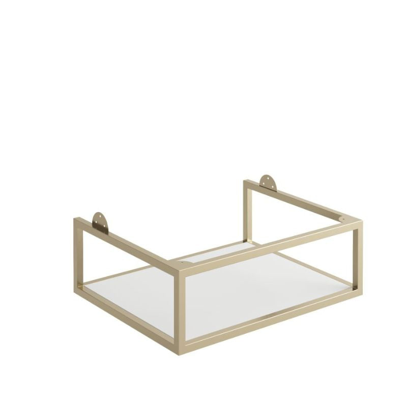 Scudo Brushed Brass Frame with White Shelf - Brand New Bathrooms
