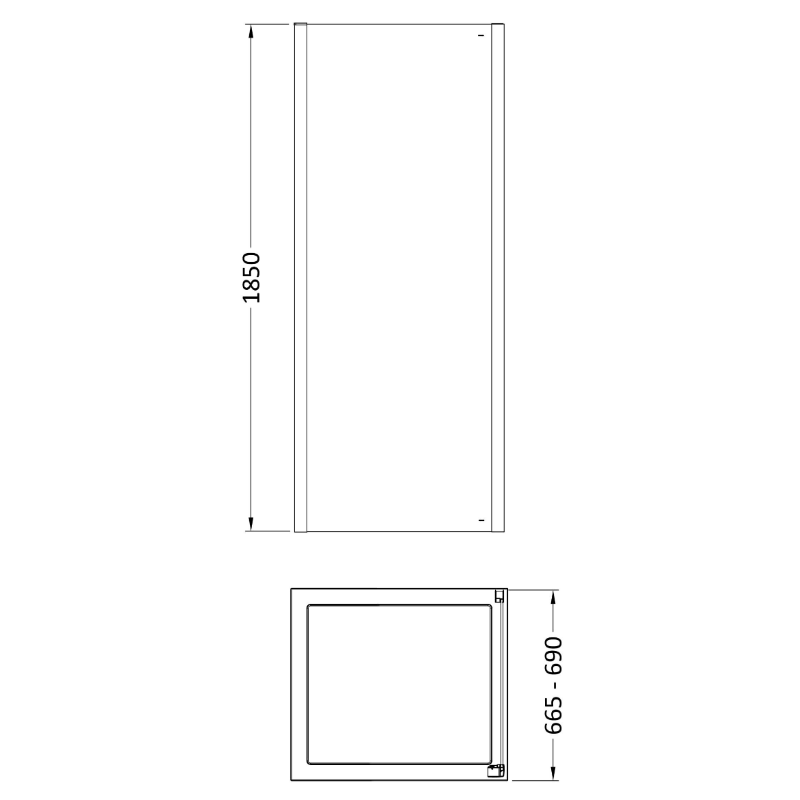 Hudson Reed Pacific Side Panel - 6mm Glass - (5 sizes, Polished Chrome) - Brand New Bathrooms