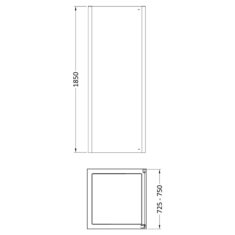 Hudson Reed Pacific Side Panel - 6mm Glass - (5 sizes, Polished Chrome) - Brand New Bathrooms
