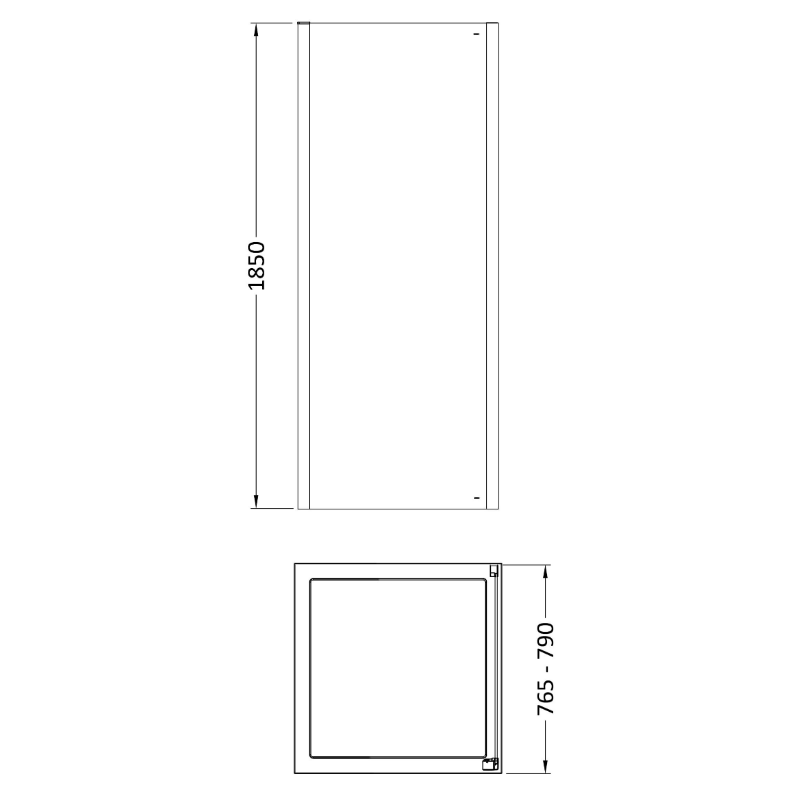 Hudson Reed Pacific Side Panel - 6mm Glass - (5 sizes, Polished Chrome) - Brand New Bathrooms
