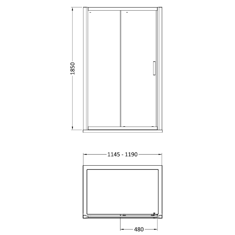 Hudson Reed Pacific Chrome Framed Sliding Shower Door- 6 mm Glass (4 sizes, 2 styles, Chrome) - Brand New Bathrooms