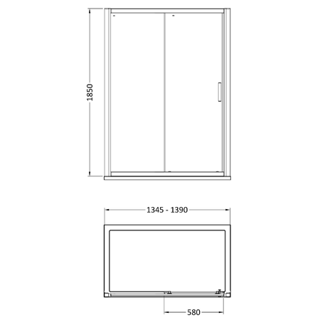 Hudson Reed Pacific Chrome Framed Sliding Shower Door- 6 mm Glass (4 sizes, 2 styles, Chrome) - Brand New Bathrooms