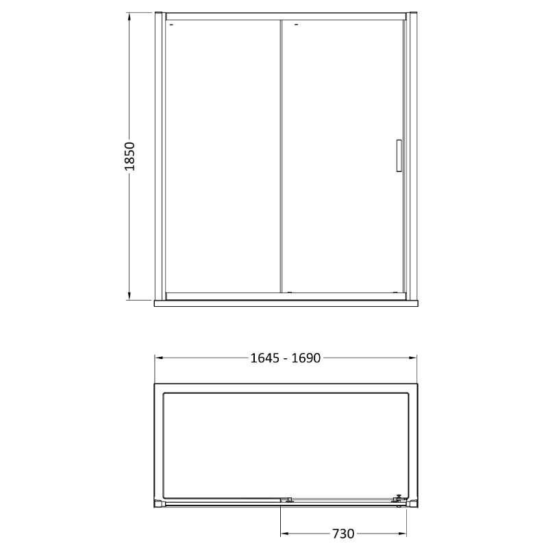 Hudson Reed Pacific Chrome Framed Sliding Shower Door- 6 mm Glass (4 sizes, 2 styles, Chrome) - Brand New Bathrooms