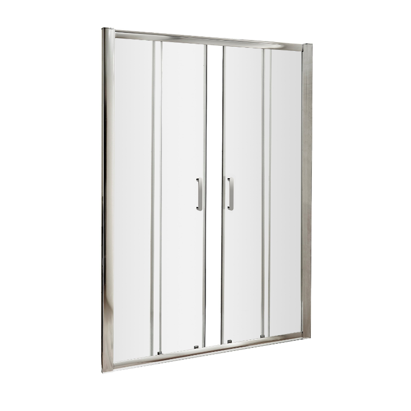 Hudson Reed Pacific Double Sliding Door Shower Enclosure- 6mm Glass (2 sizes, 2 styles, Chrome) - Brand New Bathrooms