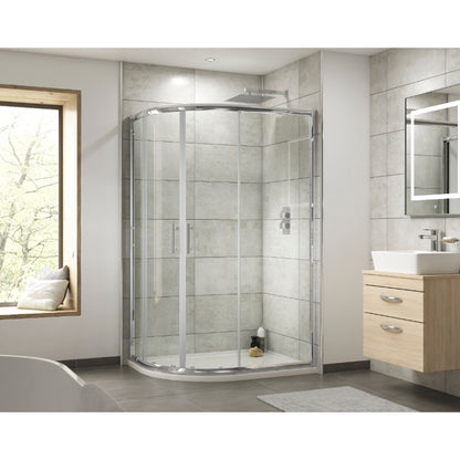 Hudson Reed Pacific 6mm Offset Quadrant Shower Enclosure (2 sizes, 2 styles, Chrome) - Brand New Bathrooms