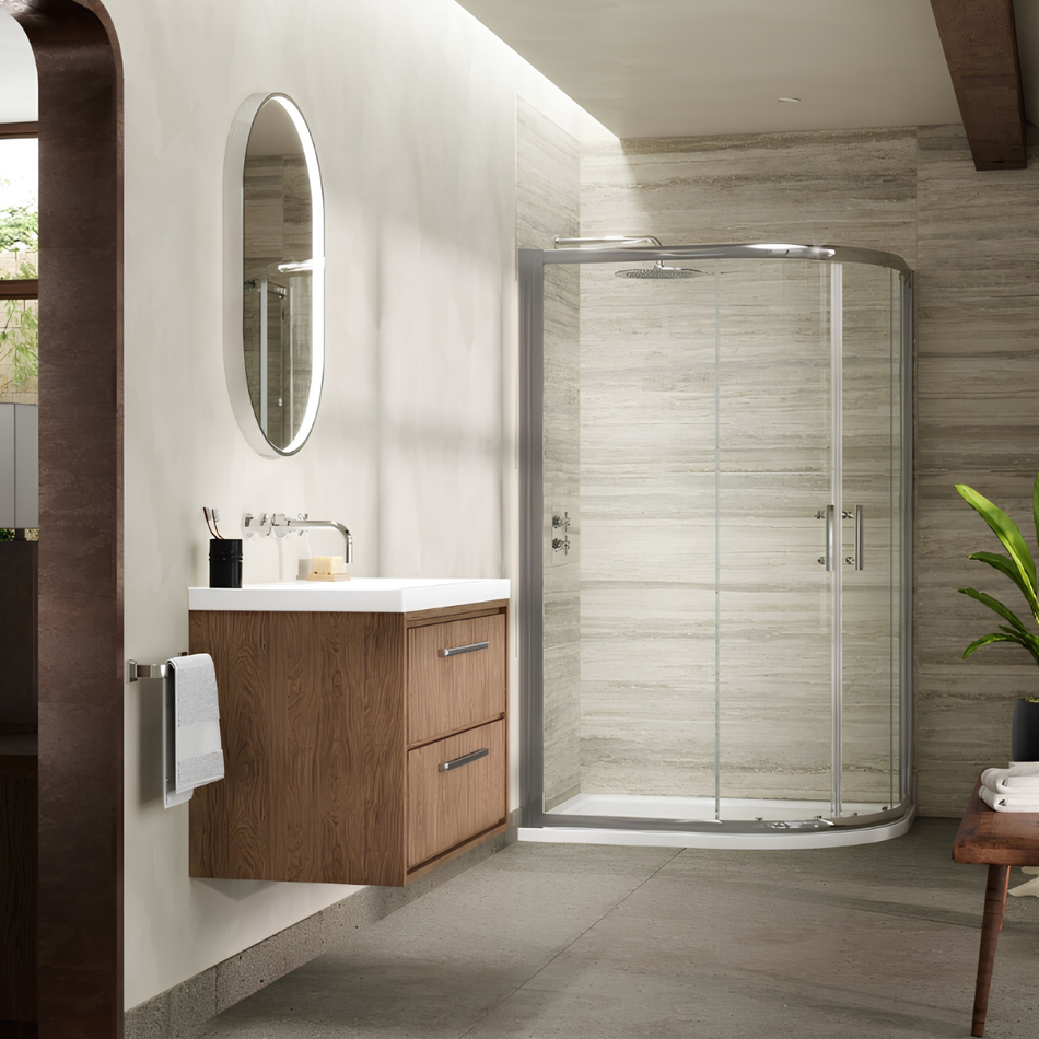 Hudson Reed Pacific 6mm Offset Quadrant Shower Enclosure (2 sizes, 2 styles, Chrome)
