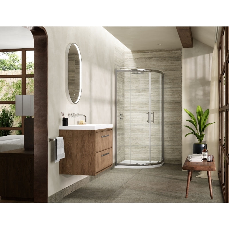 Hudson Reed Pacific 6mm Quadrant Shower Enclosure (3 sizes, 2 styles, Chrome) - Brand New Bathrooms