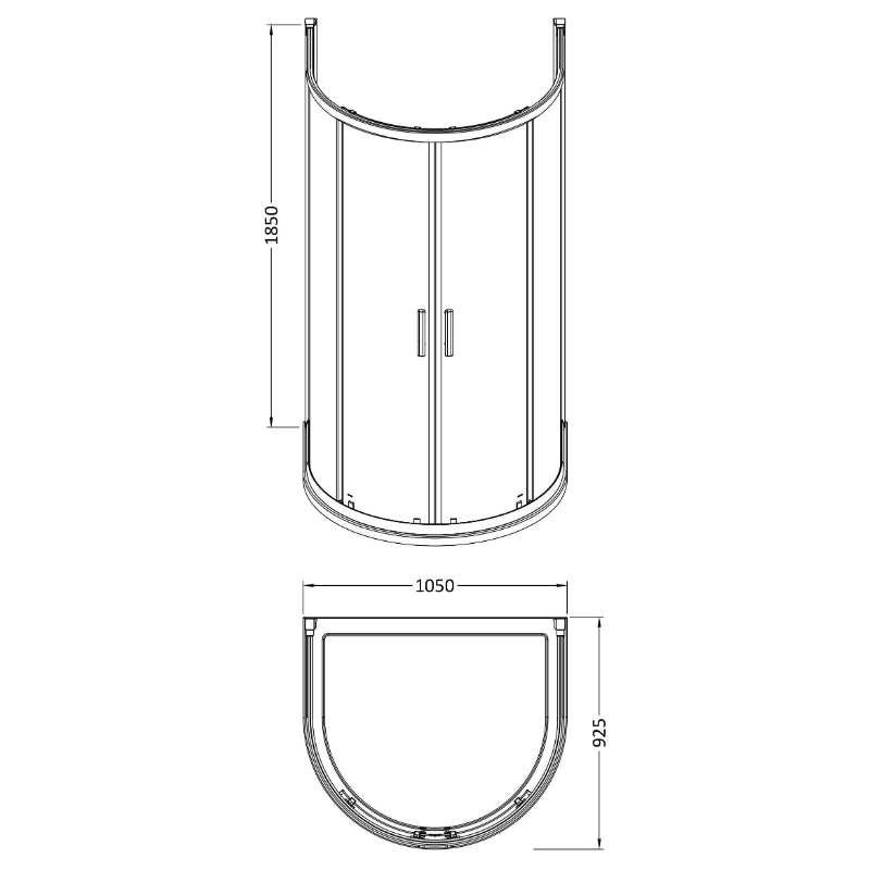 Hudson Reed Pacific 6mm D-Shape Shower Enclosure (1 size, 2 styles, Chrome) - Brand New Bathrooms