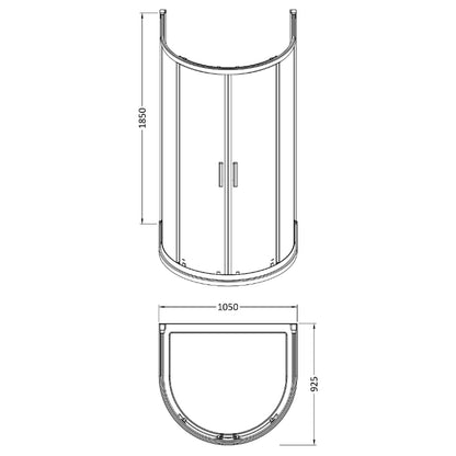 Hudson Reed Pacific 6mm D-Shape Shower Enclosure (1 size, 2 styles, Chrome) - Brand New Bathrooms