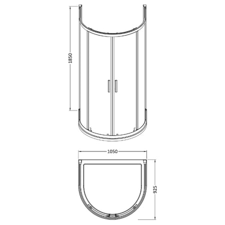 Hudson Reed Pacific 6mm D-Shape Shower Enclosure (1 size, 2 styles, Chrome) - Brand New Bathrooms