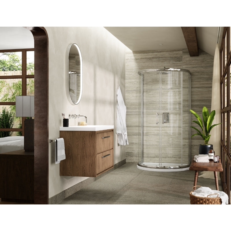 Hudson Reed Pacific 6mm D-Shape Shower Enclosure (1 size, 2 styles, Chrome) - Brand New Bathrooms