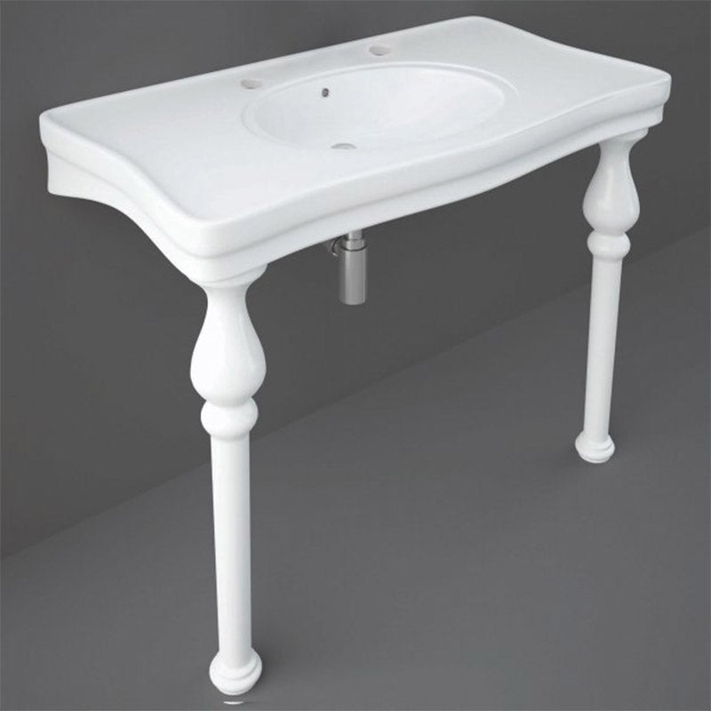 RAK Ceramics Console Deluxe Washbasin (1 size, 3 styles, White) - Brand New Bathrooms