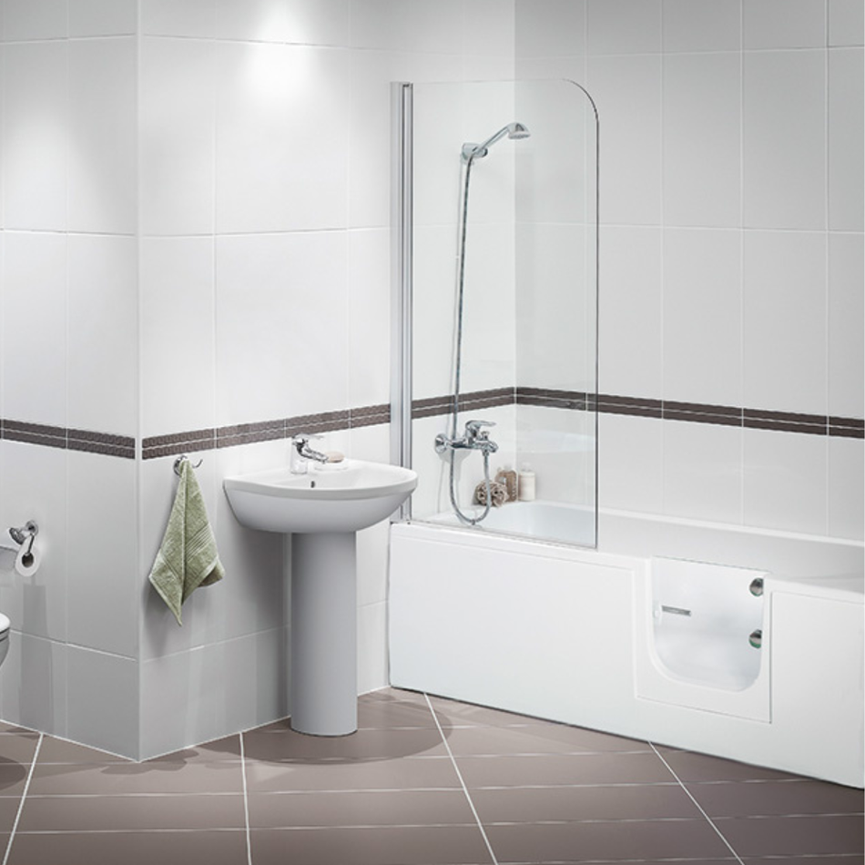 Mantaleda Abalone RV Walk-in Shower Bathtub (2 sizes, 2 styles, White)