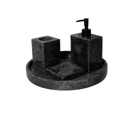Loutro Lavabo Accessoires-B Stone Marble Soap Dispenser (1 size, Anthracite) - Brand New Bathrooms