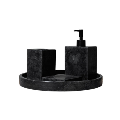 Loutro Lavabo Accessoires-B Stone Marble Soap Dispenser (1 size, Anthracite) - Brand New Bathrooms