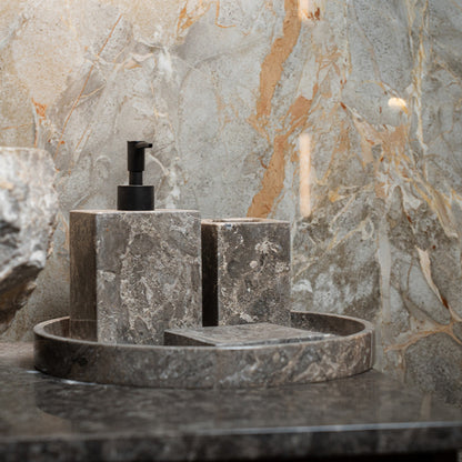 Loutro Lavabo Accessoires-T Stone Marble Soap Dispenser (1 size, Taupe) - Brand New Bathrooms