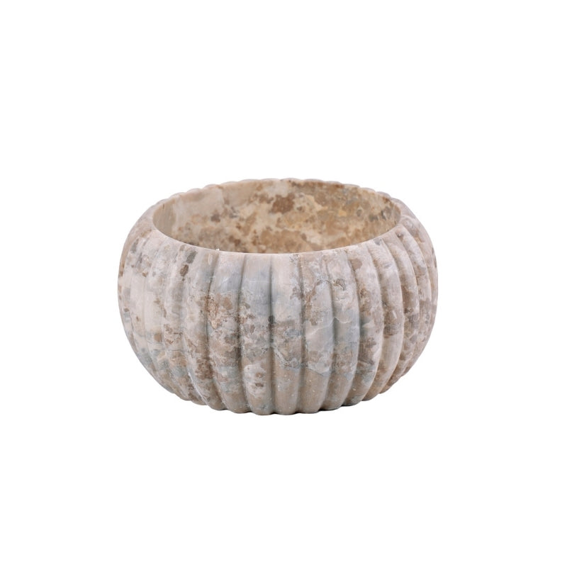 Loutro Lavabo Agora Mini Round Stone Marble Basin (1 size, Beige) - Brand New Bathrooms