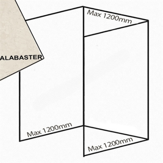 Bushboard Nuance Recess Pack D2 (for Shower Enclosures up to 1200mm) Alabaster - Brand New Bathrooms