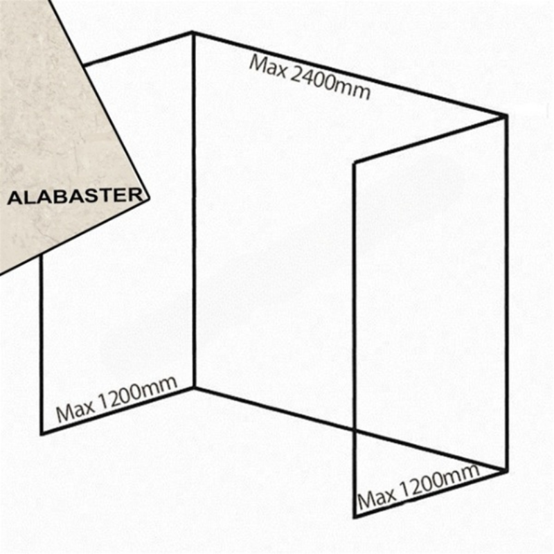 Bushboard Nuance Recess Pack F2 (for Shower Enclosures up to 2400mm) Alabaster - Brand New Bathrooms