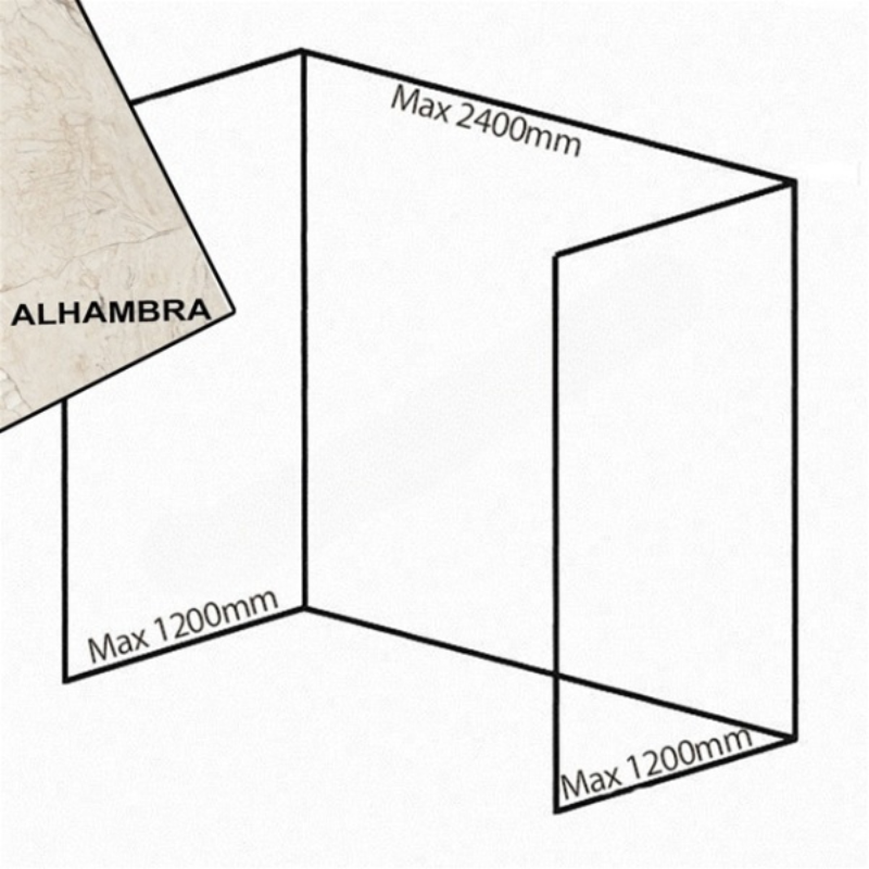 Bushboard Nuance Recess Pack F3 (for Shower Enclosures up to 2400mm) Alhambra - Brand New Bathrooms