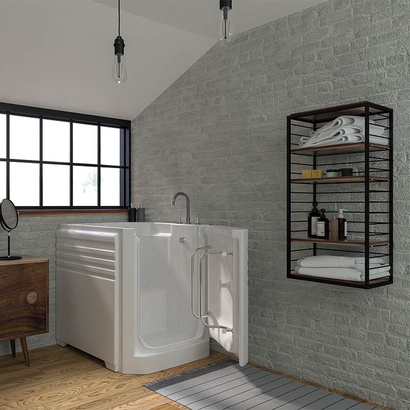 Mantaleda Ambiance Deep Soak Walk-in Bathtub (1 size, 2 styles, White) - Brand New Bathrooms