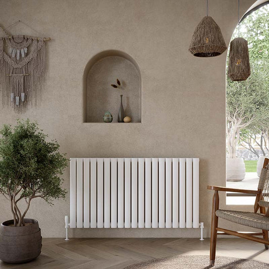 Scudo Apex Horizontal Single Designer Radiator  (5 Sizes & 2 Colours) - Brand New Bathrooms
