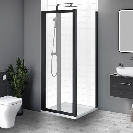 Brand New Bathrooms 6mm Shower Side Panel (5 sizes, Matt Black) - Brand New Bathrooms
