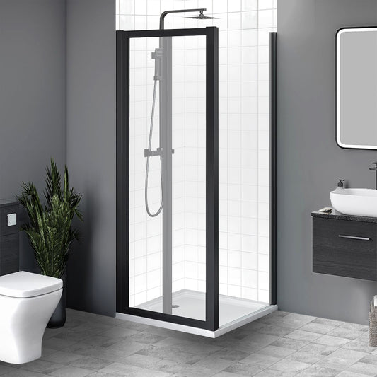 Brand New Bathrooms 6mm Shower Side Panel (5 sizes, Matt Black) - Brand New Bathrooms