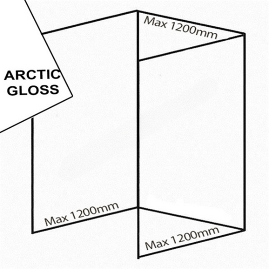 Bushboard Nuance Recess Pack D1 (for Shower Enclosures up to 1200mm) Arctic Gloss - Brand New Bathrooms