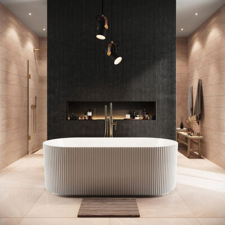 Scudo Labyrinth Fluted Freestanding Bath - Brand New Bathrooms