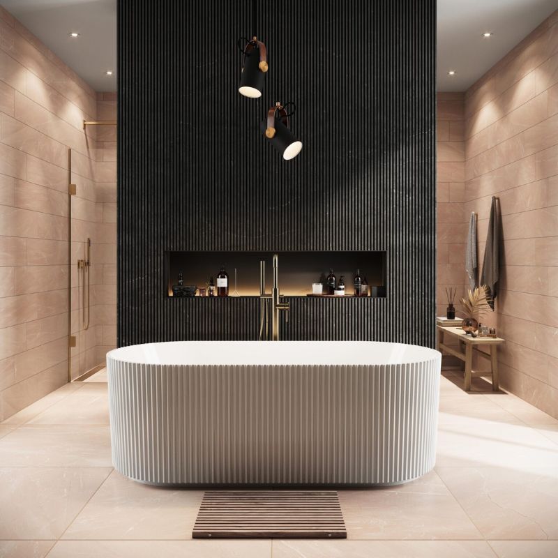 Scudo Labyrinth Fluted Freestanding Bath - Brand New Bathrooms