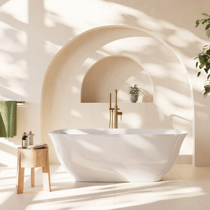 Scudo Coral Freestanding Acrylic Bathtub (1 size, Gloss White) - Brand New Bathrooms