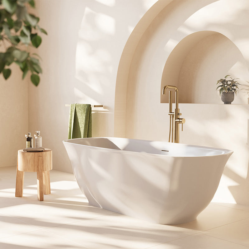 Scudo Coral Freestanding Acrylic Bathtub (1 size, Gloss White) - Brand New Bathrooms