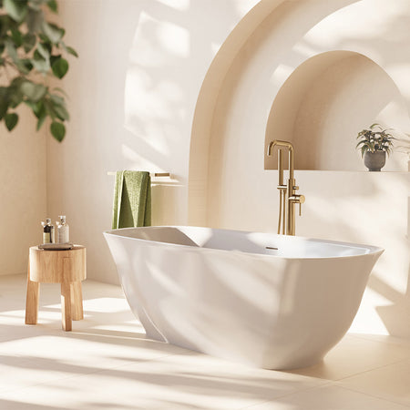 Scudo Coral Freestanding Acrylic Bathtub (1 size, Gloss White) - Brand New Bathrooms